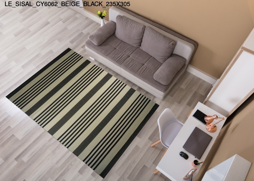 Thảm sợi ngắn LE_SISAL_CY6062_BEIGE_BLACK_235X305